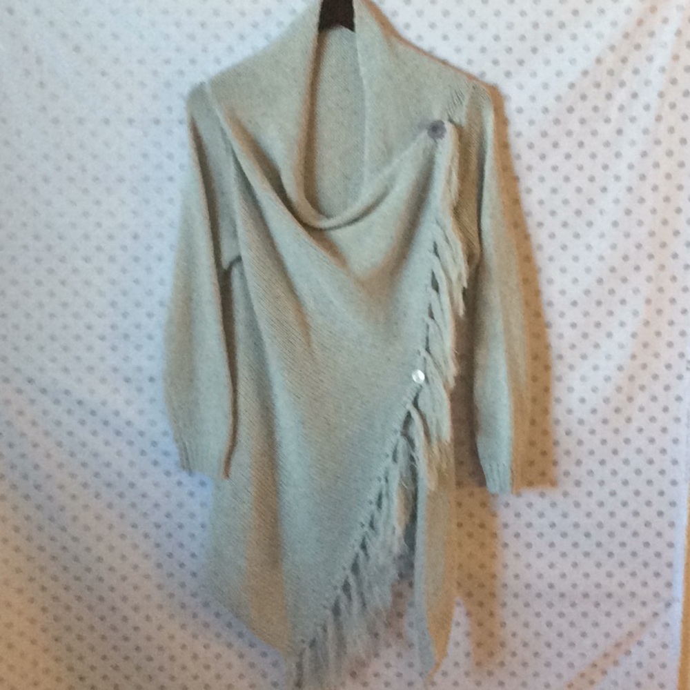 Beige Shrug Poncho Wrap Sweater Size Large